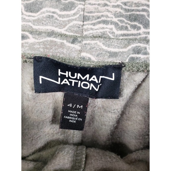 Human Nation Pants Mens‎ Medium Heathered Gray Tan Drawstring Joggers Stretch - Picture 7 of 9